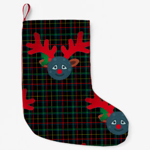 Meia De Natal Pequena xadrez xmas reindeer moon emoji