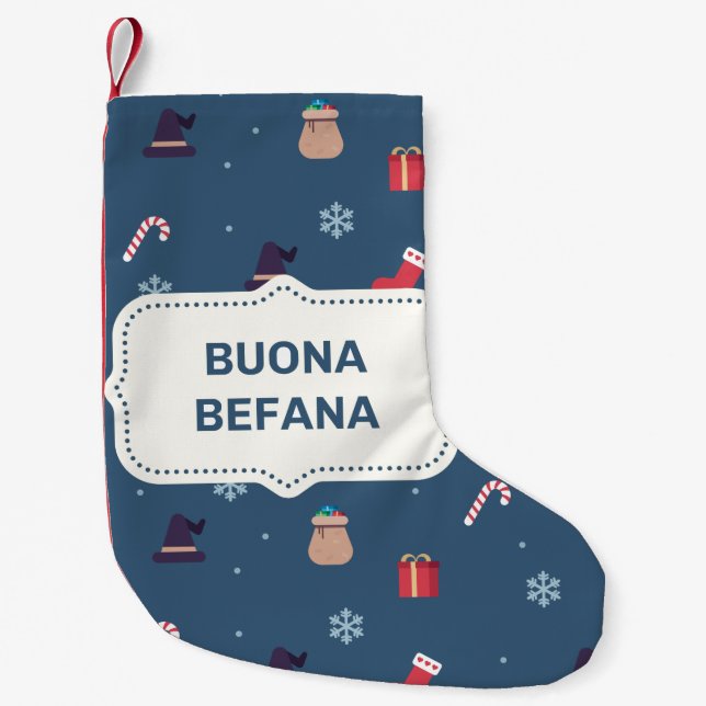 Meia De Natal Pequena xmas buona Befana natal (Frente)