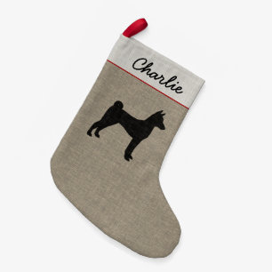 Meia De Natal Pequena Xmas personalizado silhueta do feriado do cão de