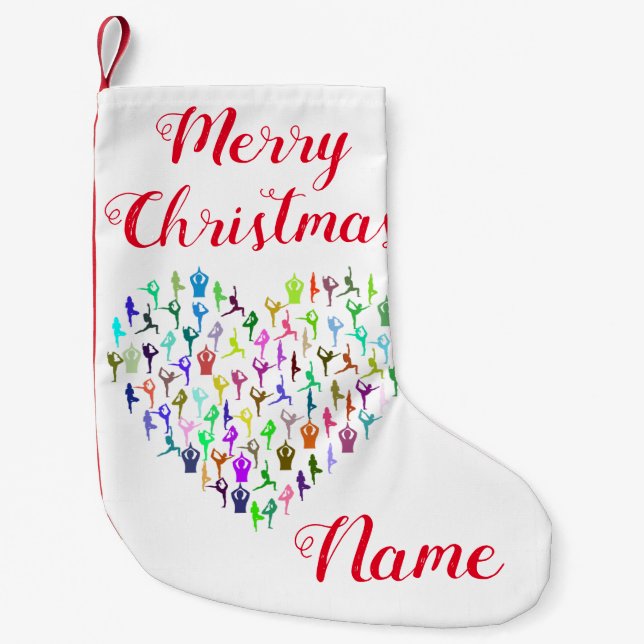 Meia De Natal Pequena Yoga Poses Heart Thunder_Cove (Frente)