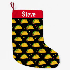 Meia De Natal Pequena Yummy Taco Pattern