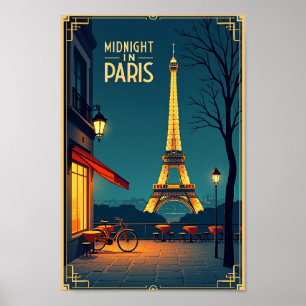 Meia-noite em Paris - Poster de Viagens vintage