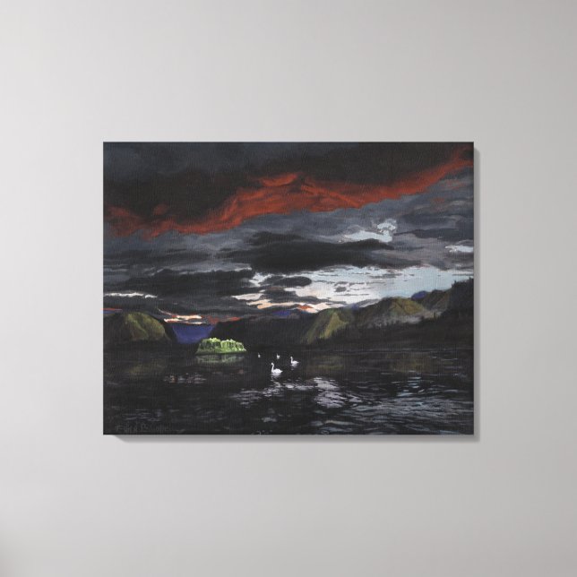 Meia-noite no rio Yukon: Canvas desfeita (Frente)