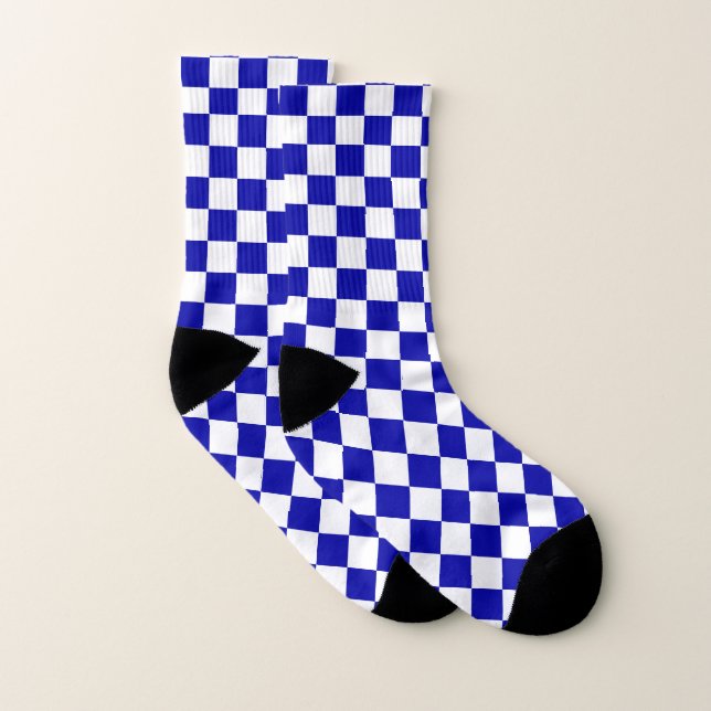 Meias Azul Checkered (Par)