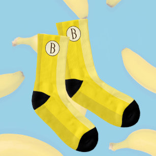 Meias Banana Fruta Amarelo Stripes Frutas Engraçadas Mul