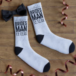 Meias Bridesman Bridal Party Custom White Wedding Socks<br><div class="desc">Which Bridesman would not love a pair of black and white wedding socks as thank you gift? I don't know one that wouldn't. Add his name and your wedding date and maybe change the color to his favorite</div>