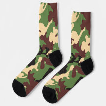 Meias Camufladas Verde e Marrom