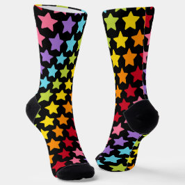 Meias Coloridas Estrelas Arco-Íris