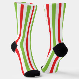 Meias com Estampa de Natal Vermelho e Verde 