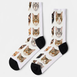 Meias com Padrão de Gato Fofo – Presente Divertido