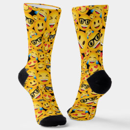 Meias com Padrão de Rostos Emoji Meia de Emoticon 