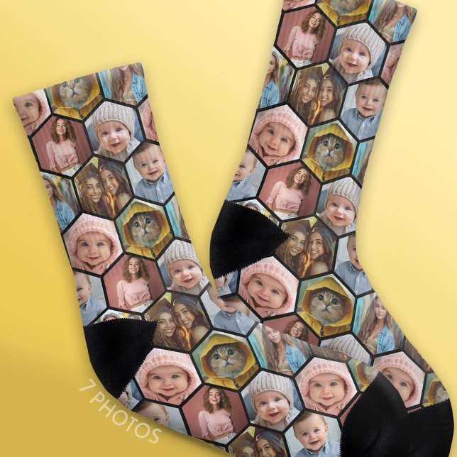 Meias Criar uma Colagem de Fotos Personalizada do Honeyc (Custom Photo Socks)