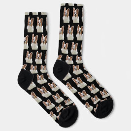 Meias de fotos personalizadas com rosto de cão com