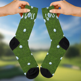 Meias de golfe engraçadas monograma verde