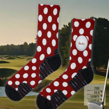Meias De Golfe Vermelho, Bolas De Golfe De Motif.