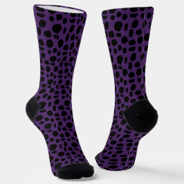 Meias de impressão Quirky Purple Faux Leopard