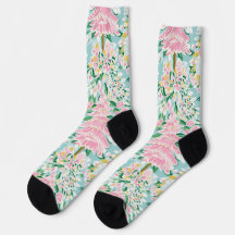 Meias de Natal com Árvore de Natal Pastel Preppy