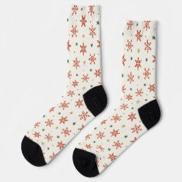 Meias de Natal com flocos de neve