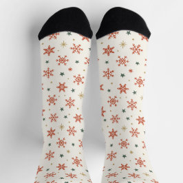 Meias de Natal com flocos de neve