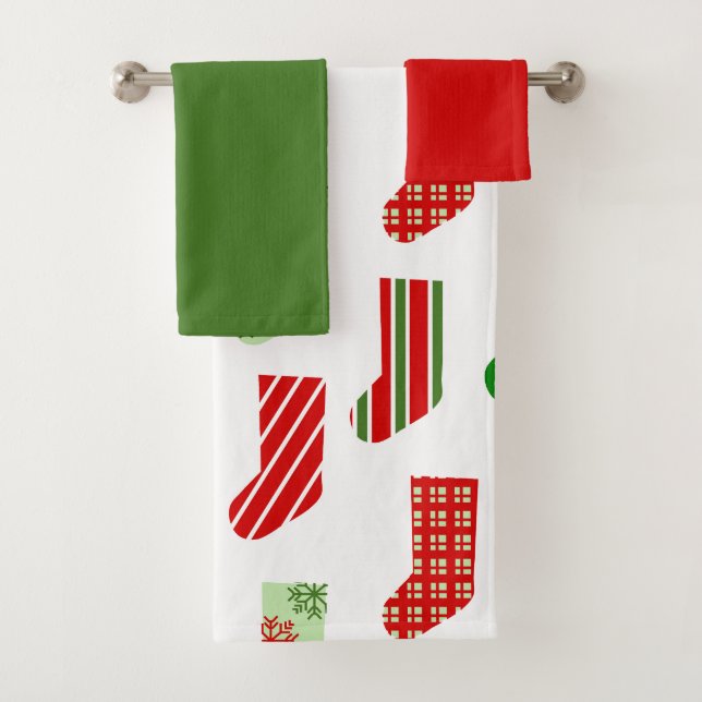 Meias de Natal Conjunto de Toalhas de Banho (Insitu)