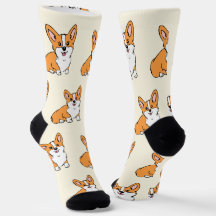 Meias de Padrão de Cachorro Corgi