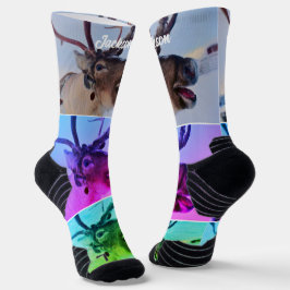 Meias de padrões da Reindeer divertida