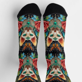 Meias de Tripulação Branca de Gato Sphynx