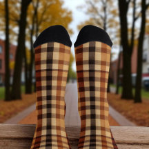 Meias de Xadrez Clássica de Buffalo em Terracotta 