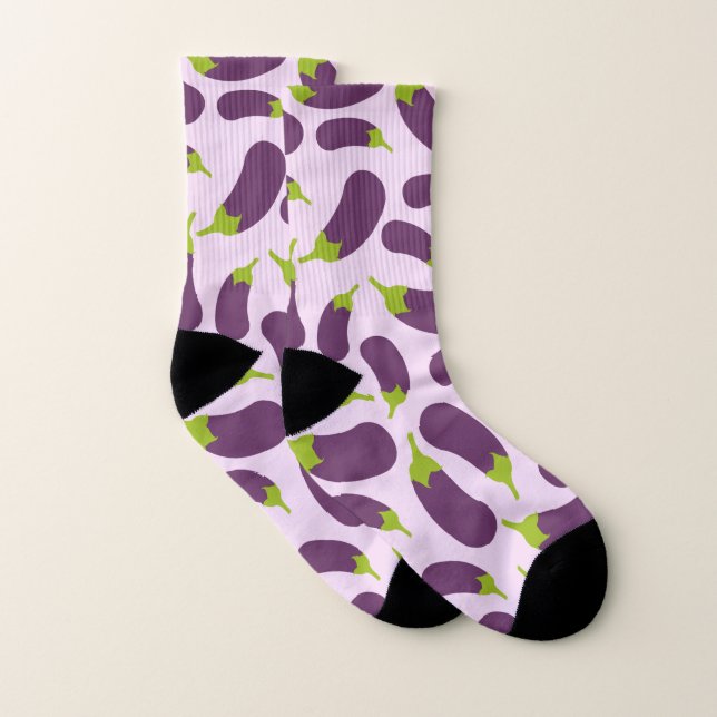 Meias EggPlant EggPlant Purple Vegetal Design (Par)