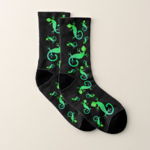 Gecko Lizard Verde a Preto