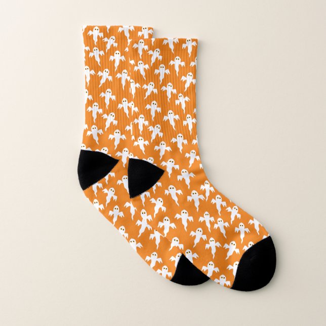 Meias Ghost Halloween Orange (Par)