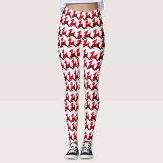 Meias Leggings Vermelhas e Brancas embrulhadas par