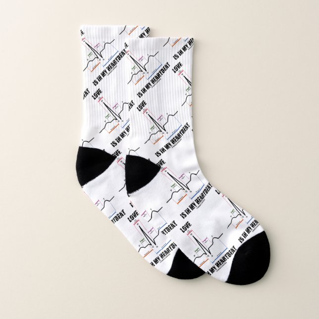 Meias O Amor Está No Meu Pulso ECG Eletrocardiograma (Par)