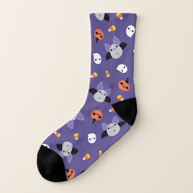 Meias Padrão de Bat Halloween (Direita - Interior)