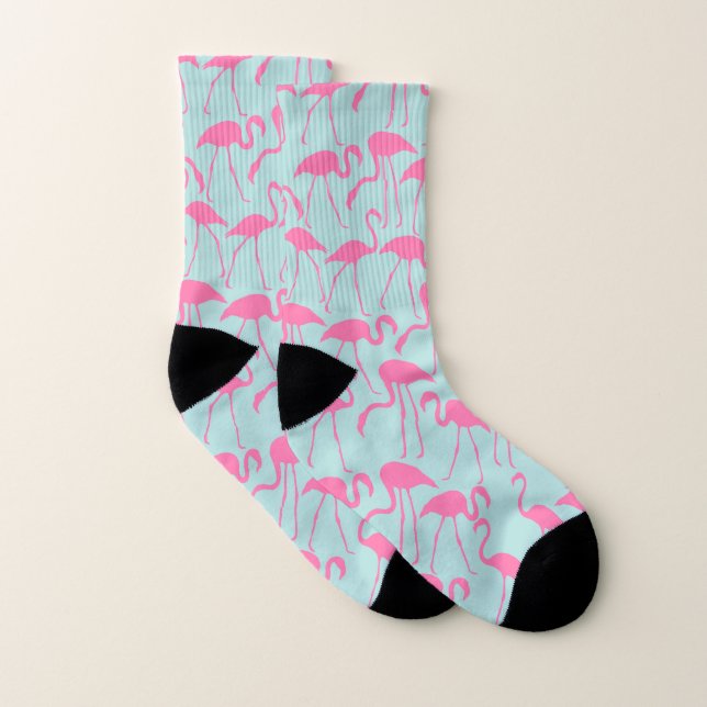 Meias Padrão de Flamingos Rosa Divertido (Par)