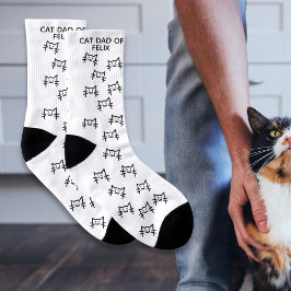 Meias Pai feito sob encomenda do gato com o gato tirado