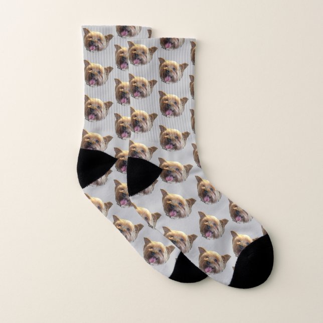 Meias Presente de Natal Personalizado com Foto de Animal (Par)