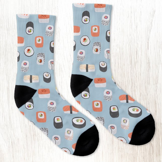 Meias Sushi Nigiri Maki Roll (Fun Japanese Sushi pattern socks)