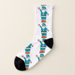 Meias teal blue orange christmas black santa claus<br><div class="desc">teal blue orange christmas black santa claus

"blue orange christmas black santa ", "black santa claus", "teal blue orange christmas", "african santa claus"" ugly christmas",  "sports team christmas", christmas, basketball, sports, athletic</div>