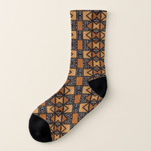 Teste padrão africano do estilo em ocher, preto,