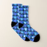 Meias Ugly Hannukah Sweater Padrão de Férias<br><div class="desc">Um padrão divertido decora essas meias incríveis. Mão desenhada por mim para você. Para mais designs e cores,  verifique meu compro!</div>