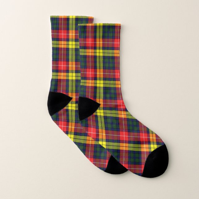 Meias Xadrez Escocesa Clan Buchanan Modern Tartan (Par)