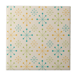 Meio século Atomic Starburst Orange Teal Green