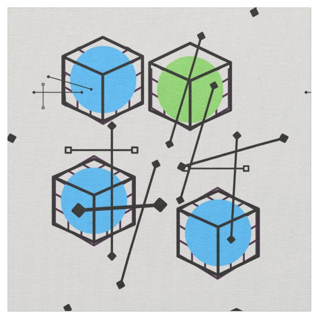 meio século azul, Tecido moderno e geometria verde (Detalhe)
