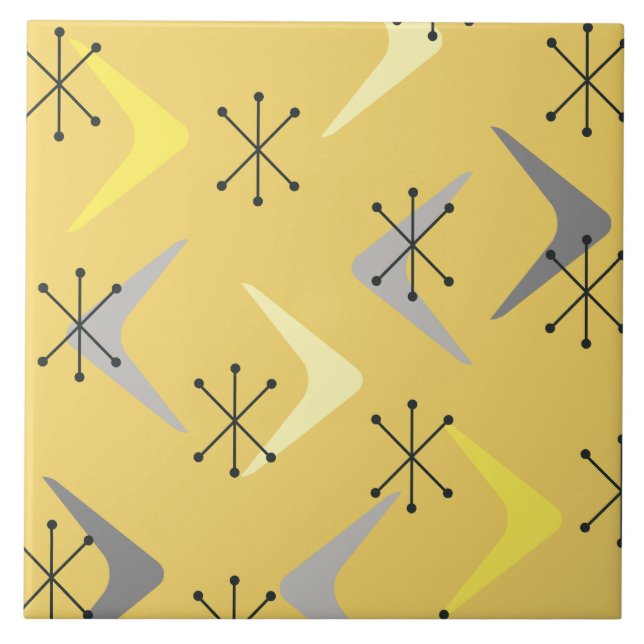 Meio século Boomerangs Starbursts Amarelo (Frente)