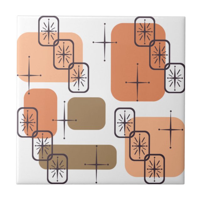 Meio século Castanho Laranja Moderno (Frente)