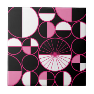 Meio século Círculos Modernos Metade Preto Rosa