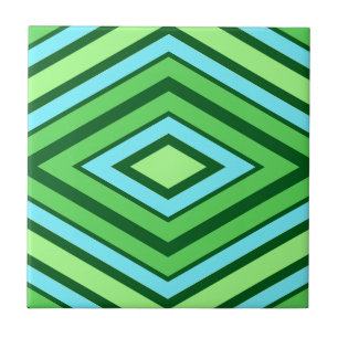 Meio século Diamond Pattern Jade Green e Aqua