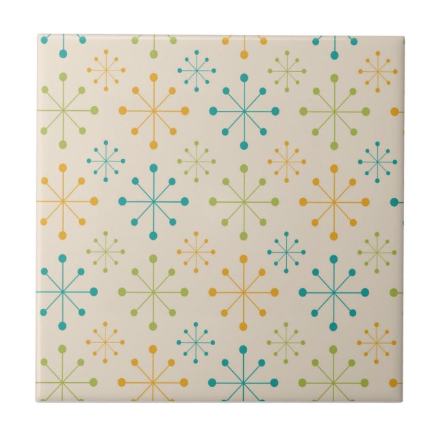 Meio Século Estrela Atômica Laranja Verde Turquesa (Frente)
