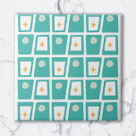 Meio século Funky Blocks 2 Aqua, Teal e Laranja<br><div class="desc">Faça uma viagem de volta no tempo com este design com blocos e estrelas inspirados pelo século Médio e a Era Atômica. Perfeito para aqueles que amam o estilo retrô e vintage. É também um presente de excelente para os aniversários e o Natal.</div>